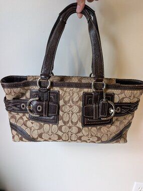 Coach 05089 Boho Y2K Brown Signature Canvas Braided Shoulder Bag